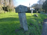 A granite signpost